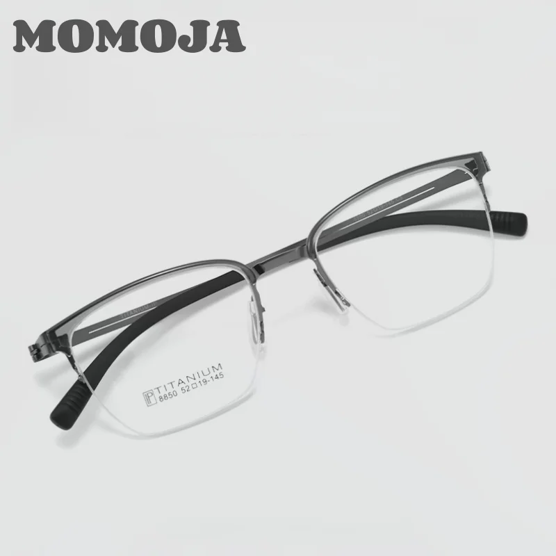Titanium Alloy Glasses Frame Men 2025 Square Eyeglasses Frames Half Rim Semi-Rimless Ultralight-Weight Korean Eyewear C8850T