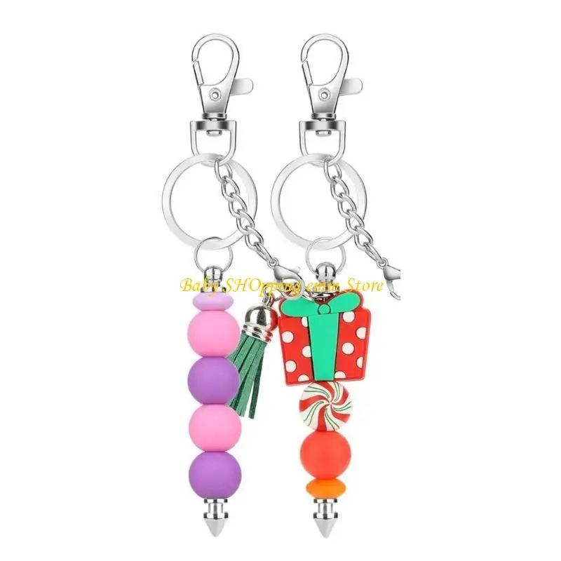 23gd Buntes Schlüsselbund -Perlenakzent für Auto- und Heimtaste für Jungenmädchen Accessoires Anhänger Halter für Boutique