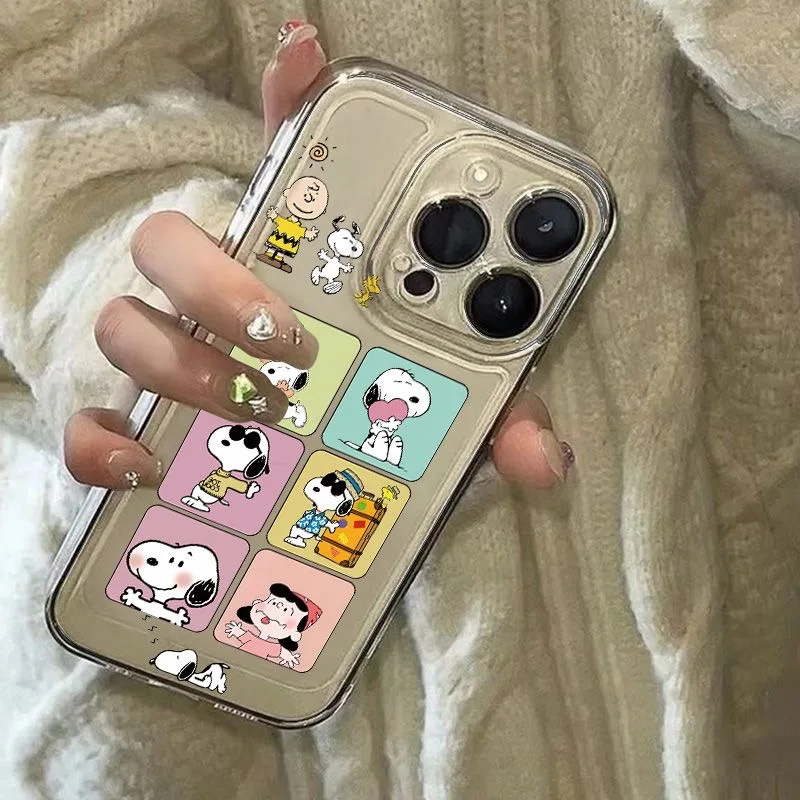 Etui na telefon Xiaomi POCO X7 Pro X6 X5 M3 X3 NFC X4 GT M4 F5 Mi 11 Lite 5G NE 11T Śliczne, przezroczyste etui z TPU z motywem kreskówkowym Snoopy