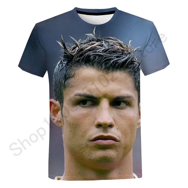 تي شيرت كريستيانو رونالدو نجوم كرة القدم للرجال ، رقبة مستديرة ، طباعة ثلاثية الأبعاد ، رائع ، أكمام قصيرة ، هيب هوب ، كاجوال ، موضة صيفية ، جديدة