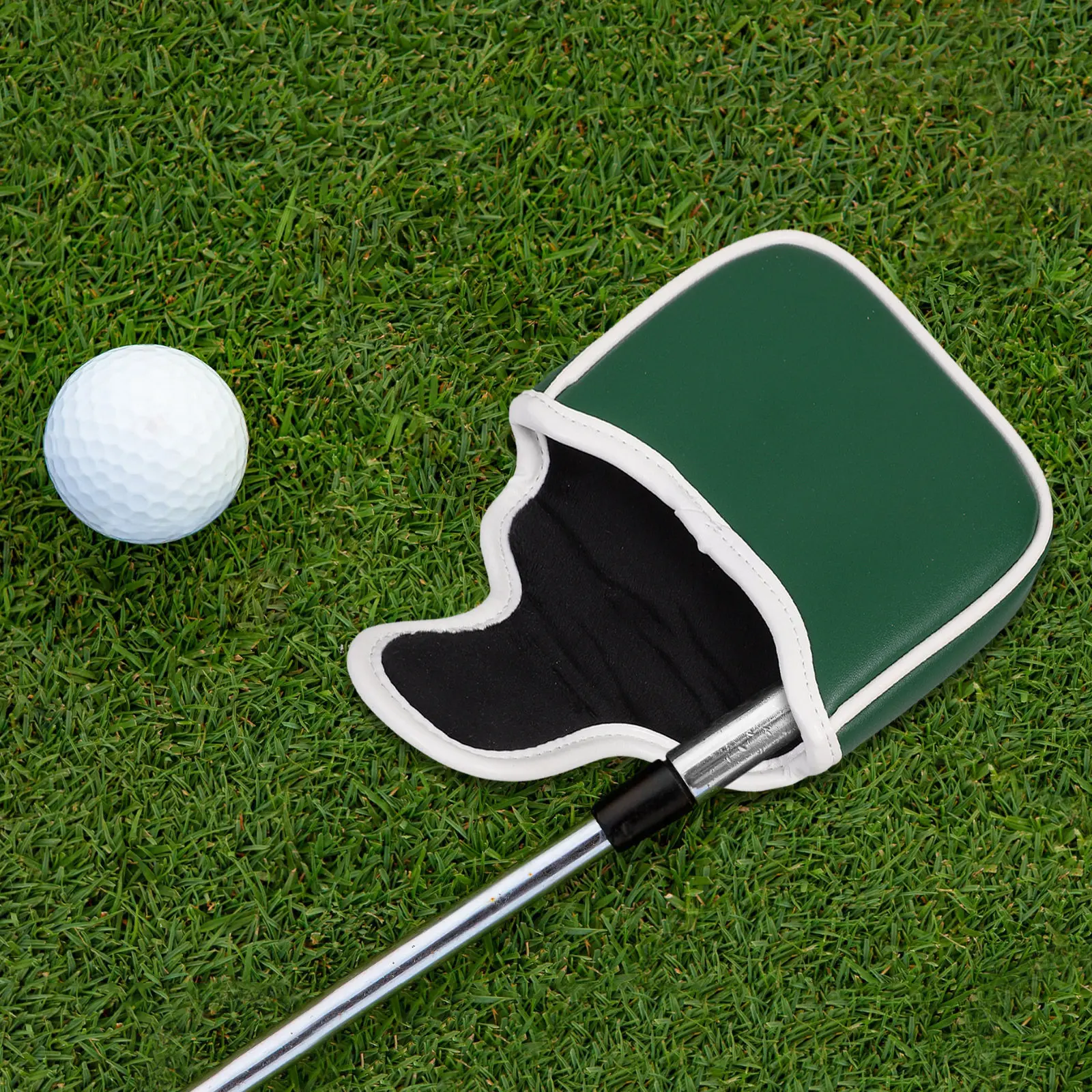 

Чехол для клюшки для гольфа в ретро-стиле, предназначенный для клюшек типа моллет с центральным шафтом, защитный чехол из полиуретана, износостойкий, приятный для кожи, быстросъемный.