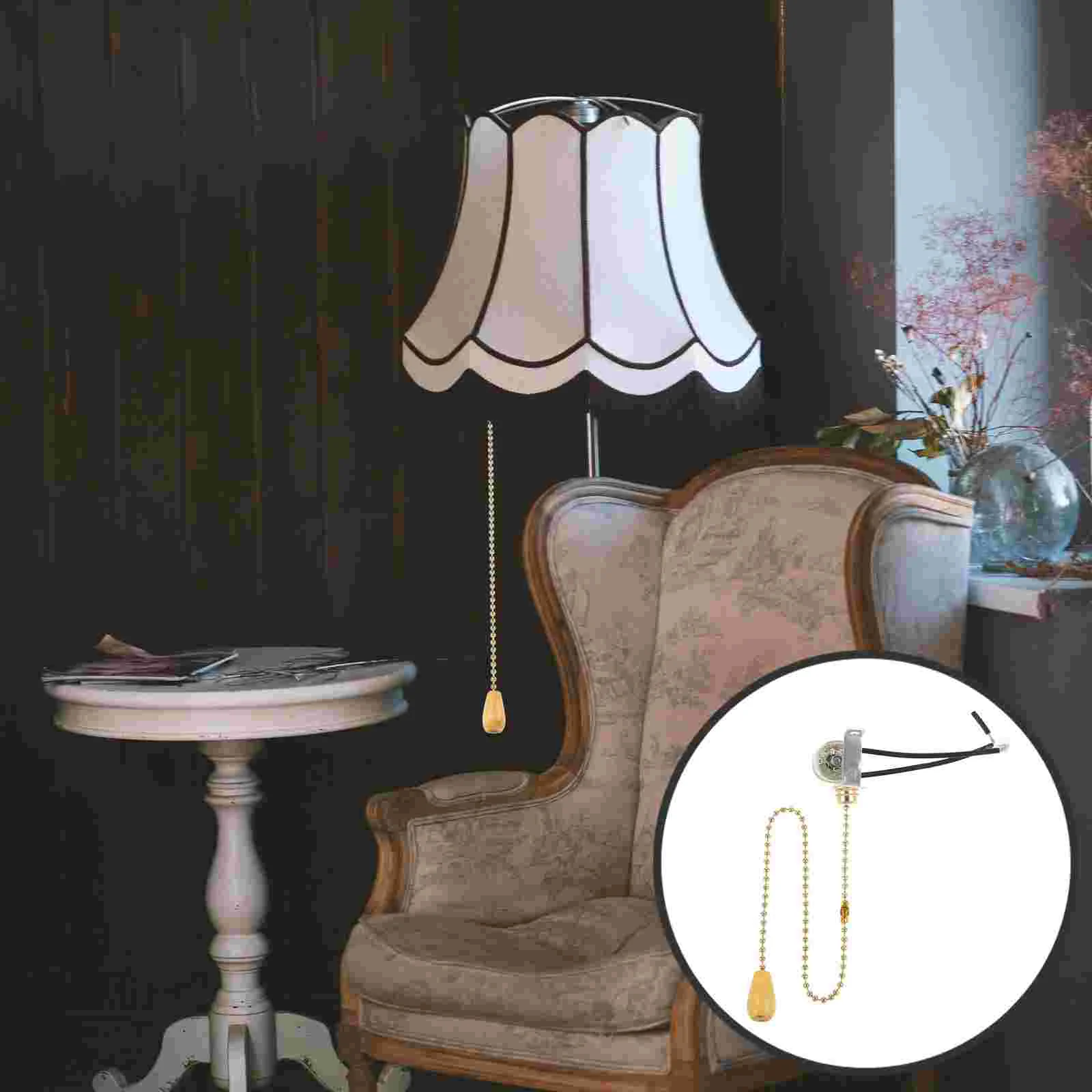 

Household Light Switch Dimmer Switches for LED Lights Wood Convenient Pull Chain