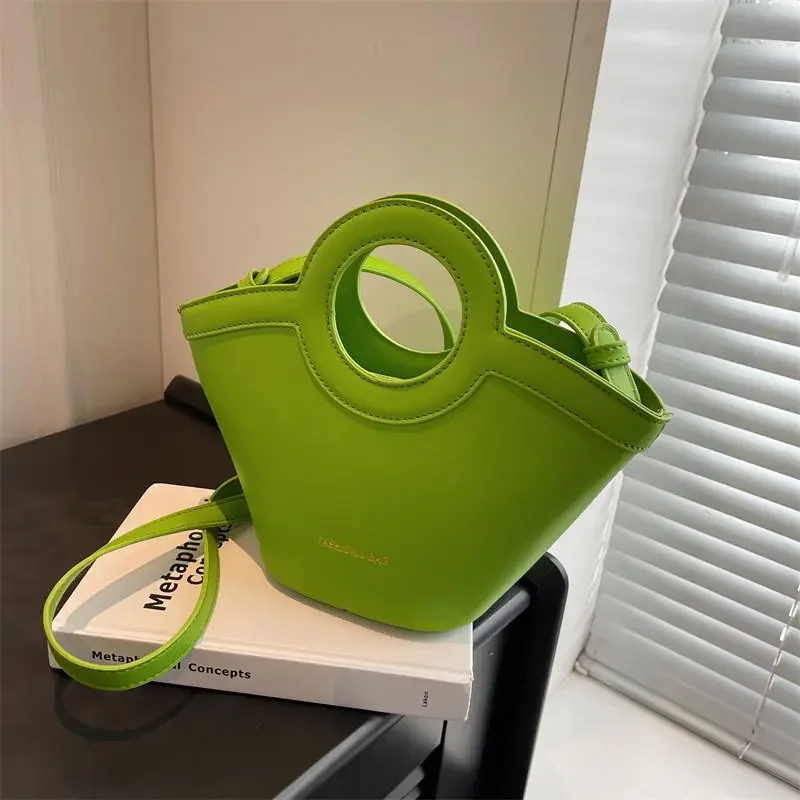 High Beauty Handheld Small Bag 2024 New Design Commuter Women\'s Bag Fashion Handheld Vegetable Basket Crossbody Water Bucket Bag