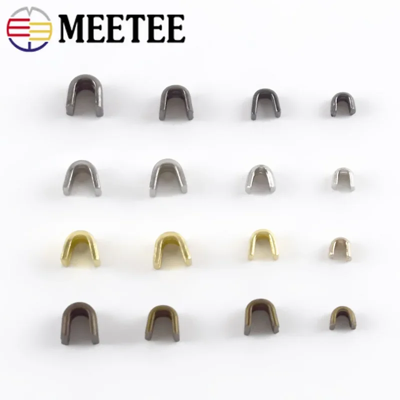 50g Meetee Brass U Style Zipper Stopper Non-slip for 3# 5# 8# 10# Metal Nylon Resin Zippers Repair Crafts Hardware Accessories