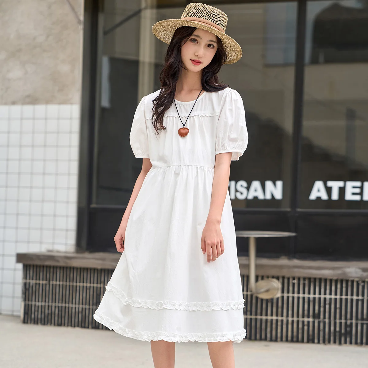 2026 summer A-LINE Dresses White kid baby party princess Girls Mid Long lace Patchwork Teenager dress 4 8 to 10 12 14 Years