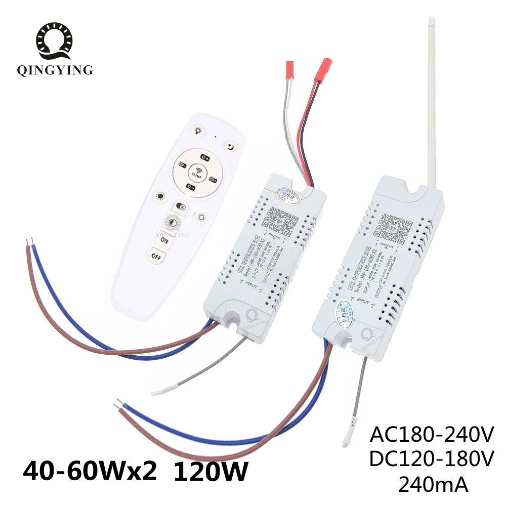 2.4G inteligentny sterownik LED 40-60Wx2 zdalny kontrola aplikacji, ściemnianie i zmieniający kolor transformator do taśma LED żyrandola