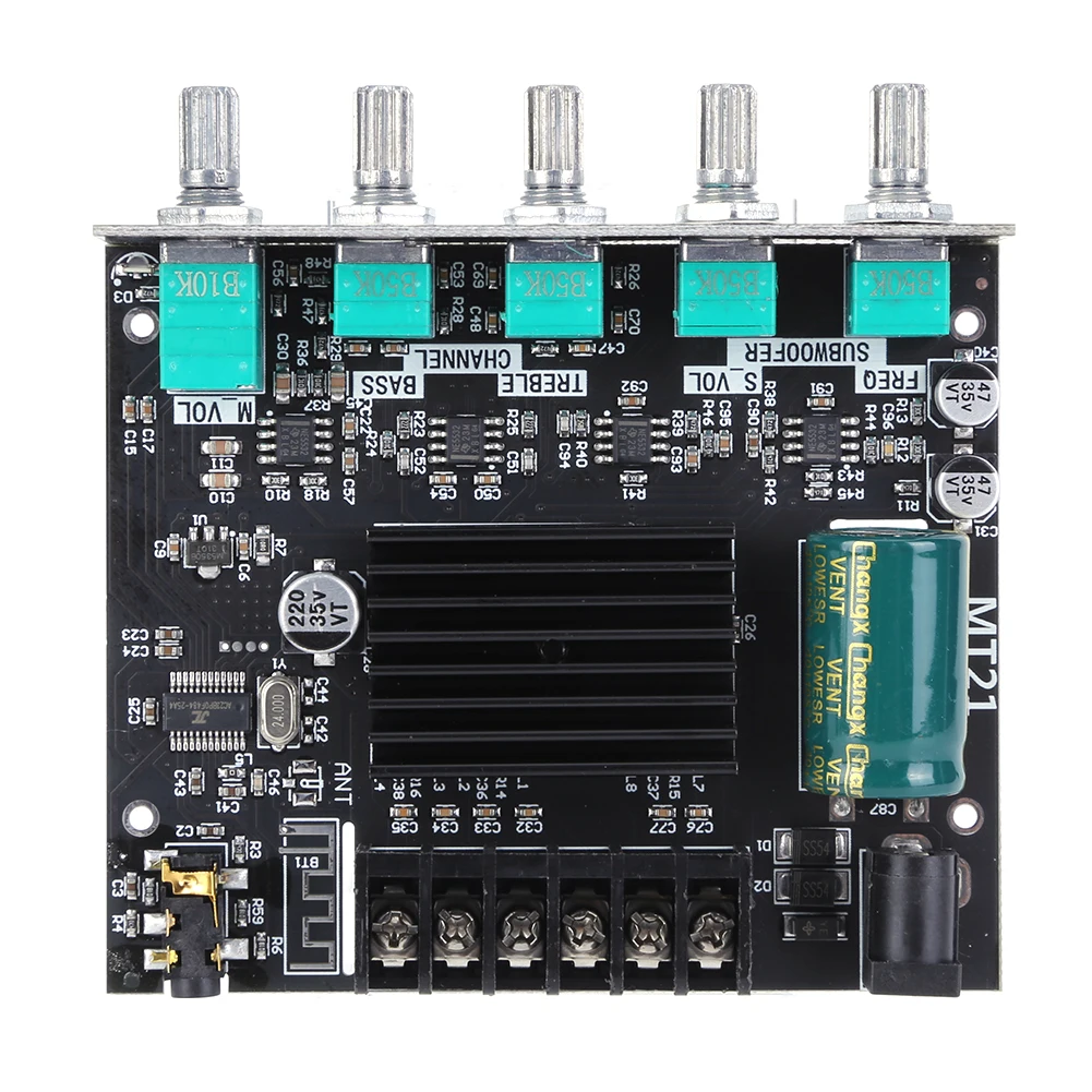 ZK-MT21 2x50W+100W 2.1 Channel BT5.0 AUX Digital Power Subwoofer Amplifier Board