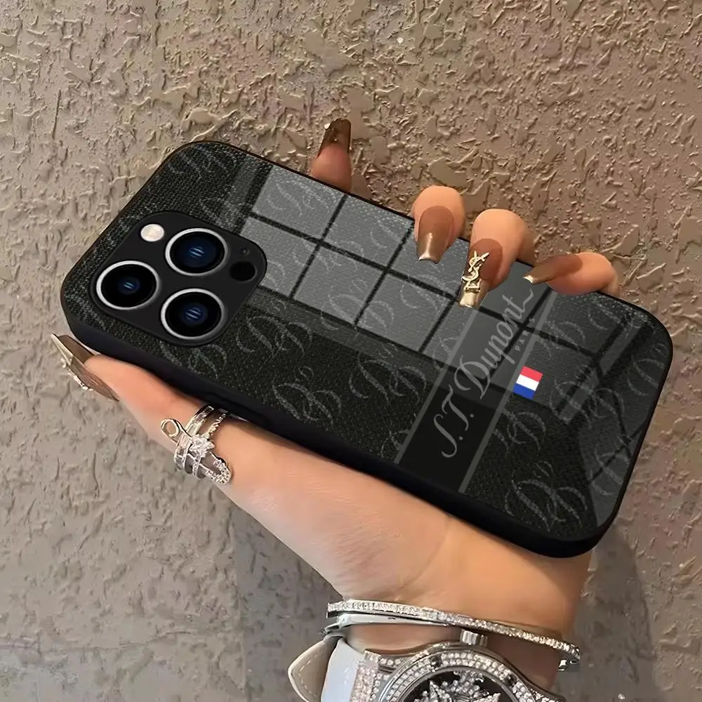 

French Dupont Lighter S.T Phone Case For IPhone 17 16 15 Pro Max 14 13 12 Air Plus Samsung Galaxy S25 24 Ultra Glass phone case