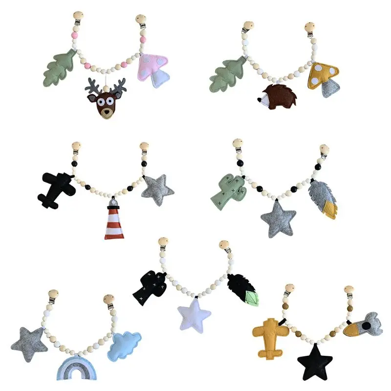 

Детская деревянная соска с зажимом, цепочка для детской коляски, мобильная погремушка, коляска, кровать, колокольчик, игрушки,