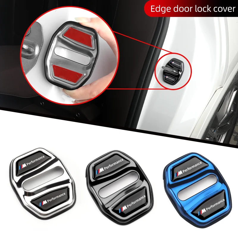 4PCS Car Door Lock Cover Carbon Fibre Stikcer Case Car Accessories For BMW E46 E90 E60 F30 F10 E39 E36 F20 E87 E90 E70 E91 E30