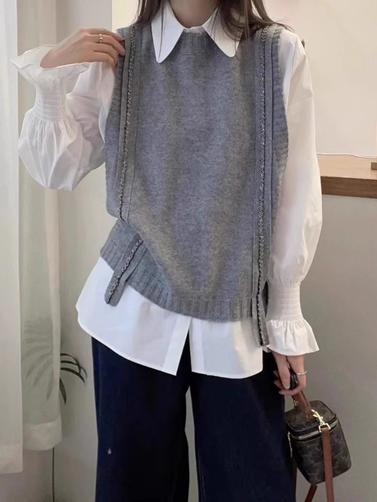 Camere ウール ニット ベスト レディース カジュアル スリムで快適な冬用トップス ラウンドネリン ピュア オンライン Ss