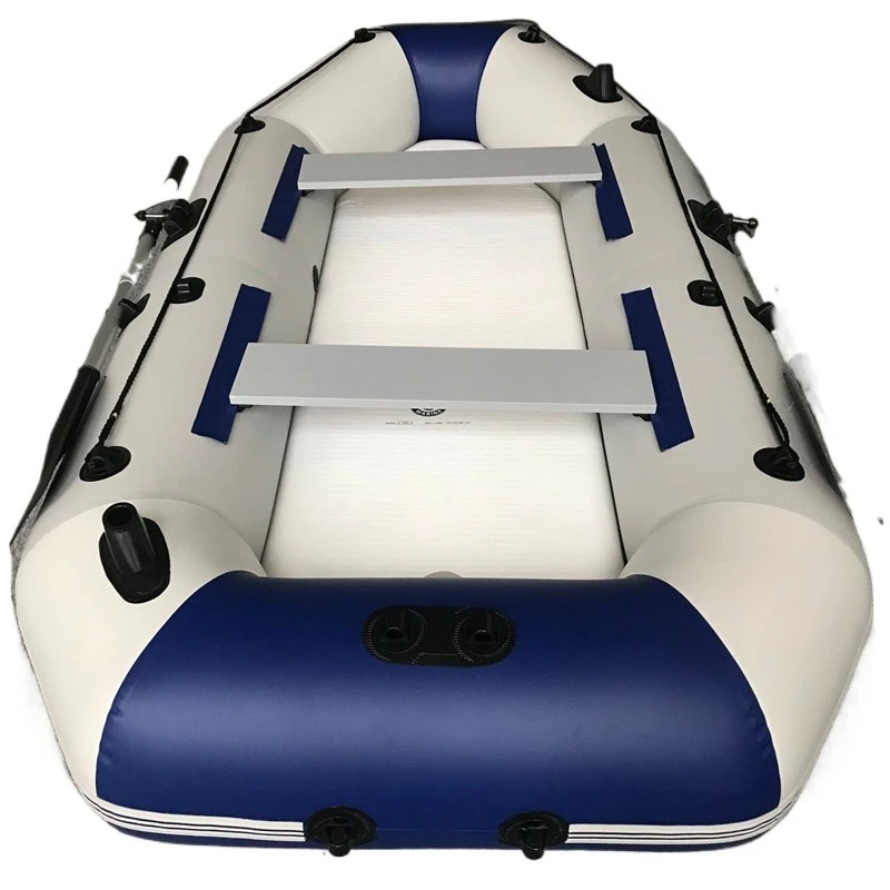 3.3 M 3-layer PVC Inflatable Pontoon Boat 5-seater Fishing Rubber Boat, Portable Raft Boat, Suitable for Marine Sports