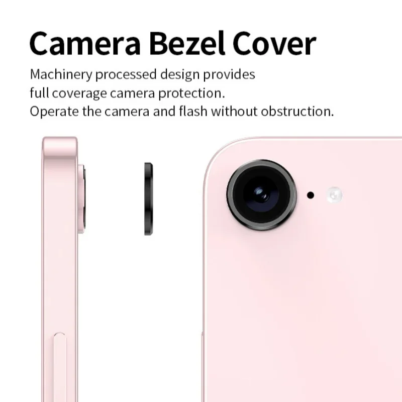 iPhone 17Air 16E 2025用合金製カメラプロテクター、メタルリングレンズ強化ガラス製背面レンズカバー保護キャップ