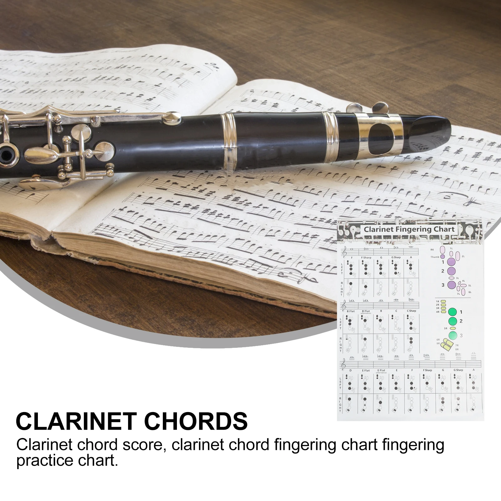

Clarinet Chord Score Finger Chart for Guitar Note Coated Paper Guide Beginner Poster