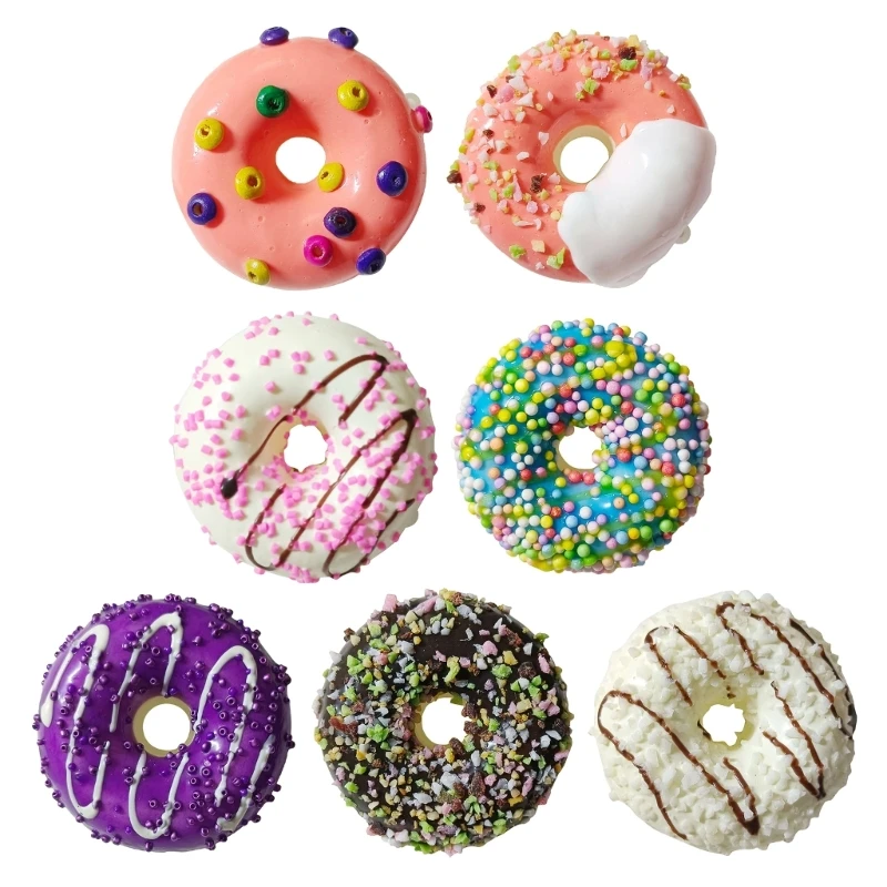 

Faux Donut Realistic Artificial Dessert Toy Food Cakes Decorations for Doughnut Party New Years Party Supplies Favor
