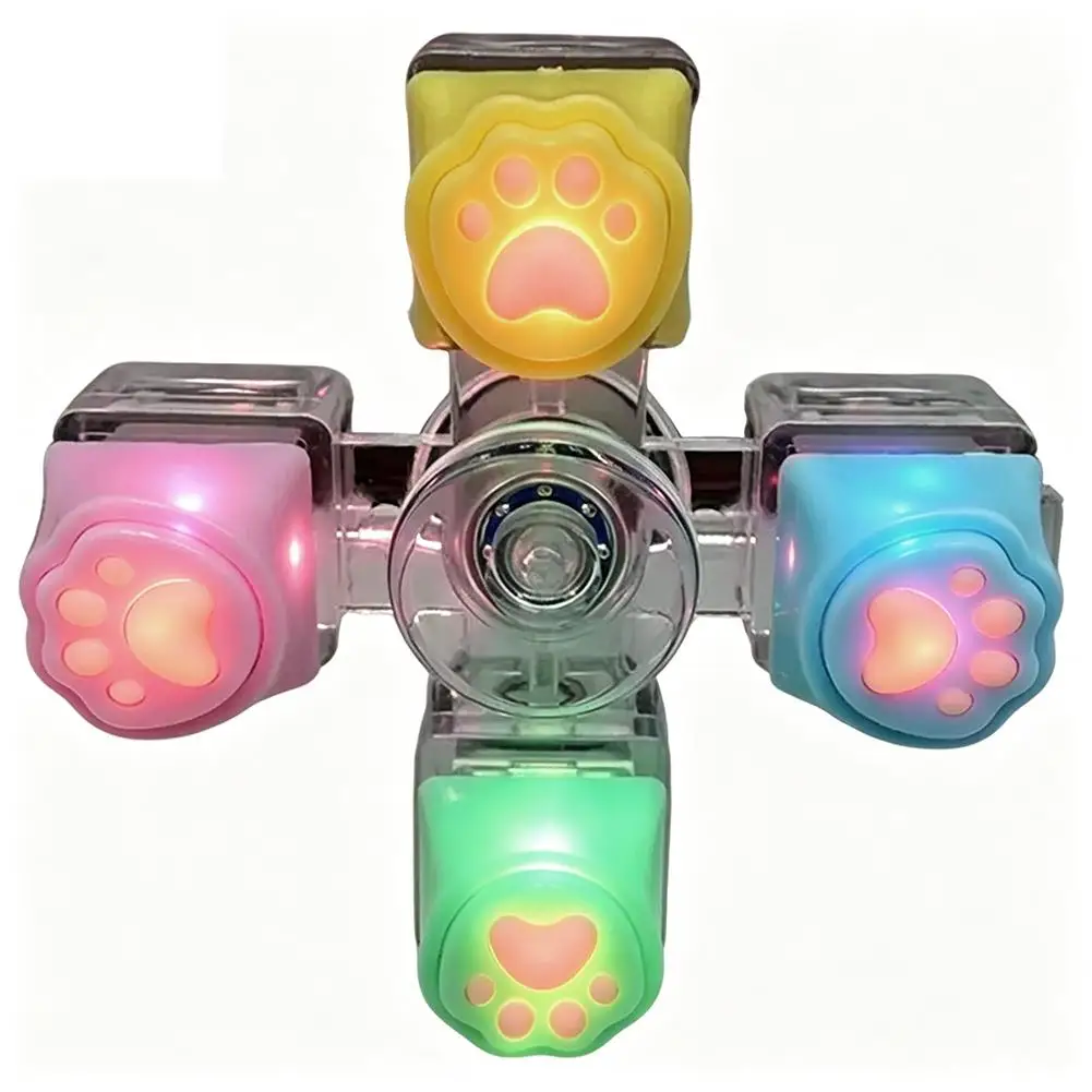 2-6 Keys Cat Paw Button Fidget Toy LED Light Keyboard Clicker Stress Relief Keychain Sensory Toy Anxiety Relief Gift For Adults