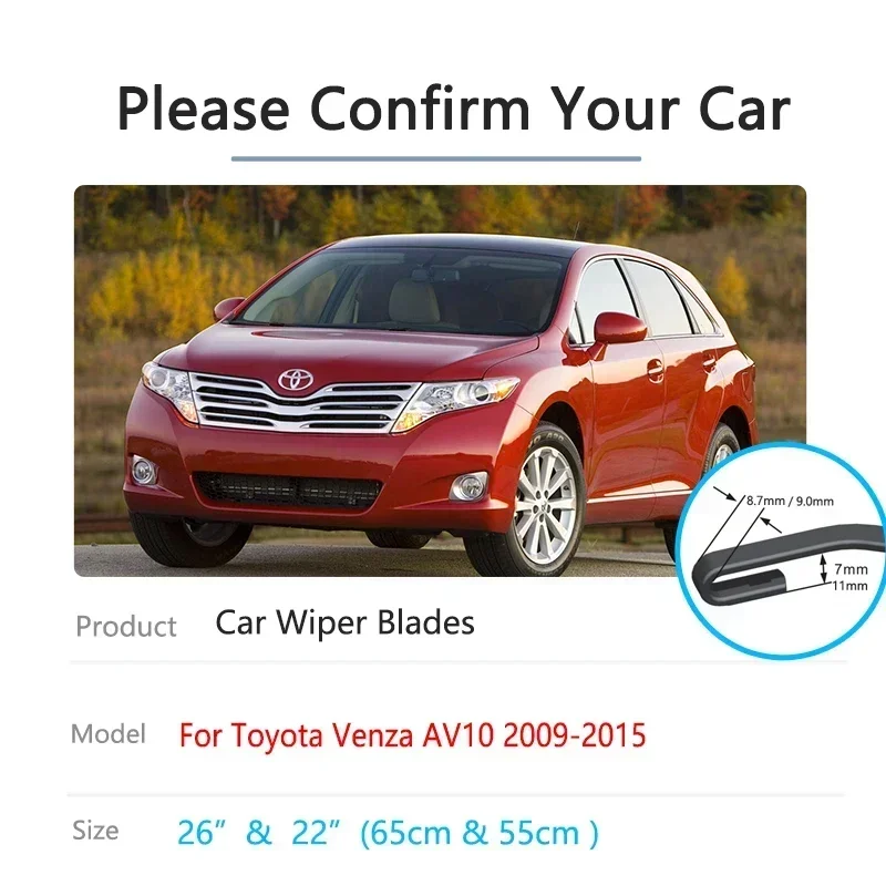 For Toyota Venza AV10 MK1 2009 2010 2011 2012 2013 2014 2015 Car Front Window Winter Wiper Blades Brushes Washers Accessories