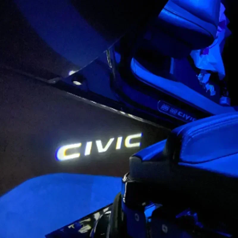 Lámpara LED para Puerta de Coche, Proyector Láser con Logotipo, Luces Decorativas, Emblema, Luces de Cortesía, Linterna para Honda Civic Hybrid 2006-2011, Accesorios