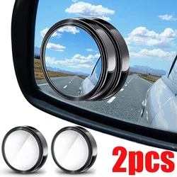 2pcs Round Frame Blind Spot Mirrors Car Auxiliary Rearview Mirror Wide-angle 360° Adjustable Car Safety Driving Reverse Mirror