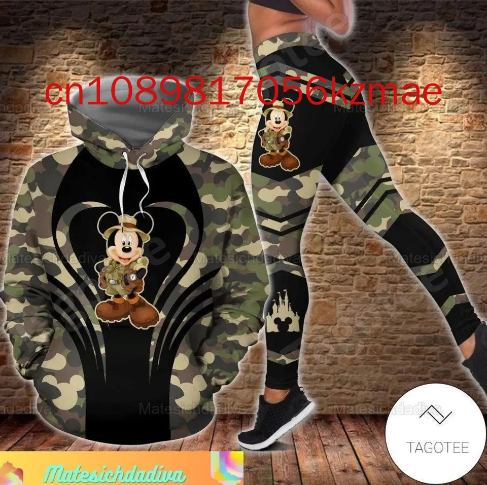 

Free custom name Mickey Mouse Hoodie and Leggings Suit women's Diseny Minnie Hoodie Yoga Pants Sweatpants Fashion Tracksuit set