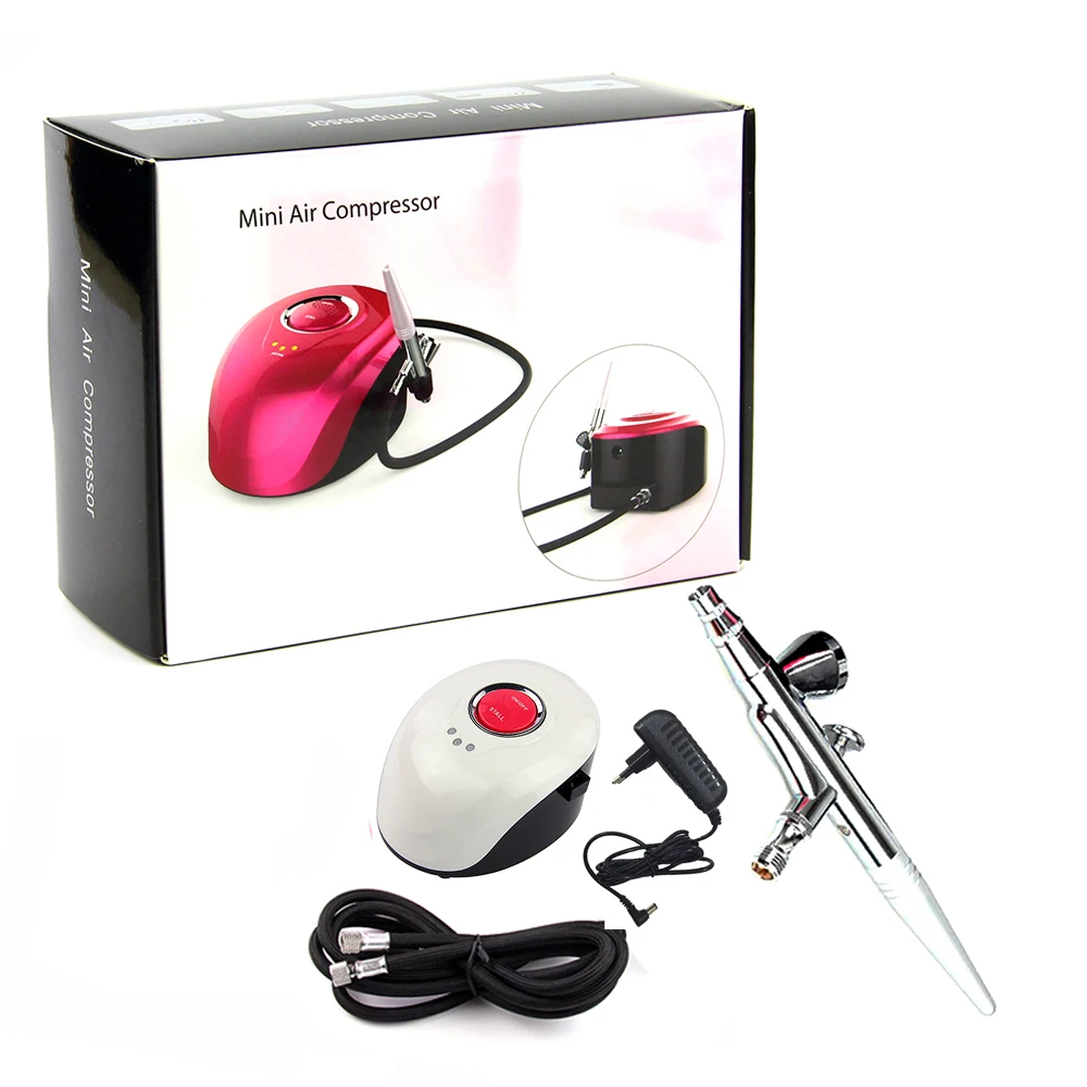 

2cc/7cc Cup Dual Action 0.2mm Nozzle Airbrush Kit Compressor With Paint Spray Gun For Nail Art Make Up Air-brush