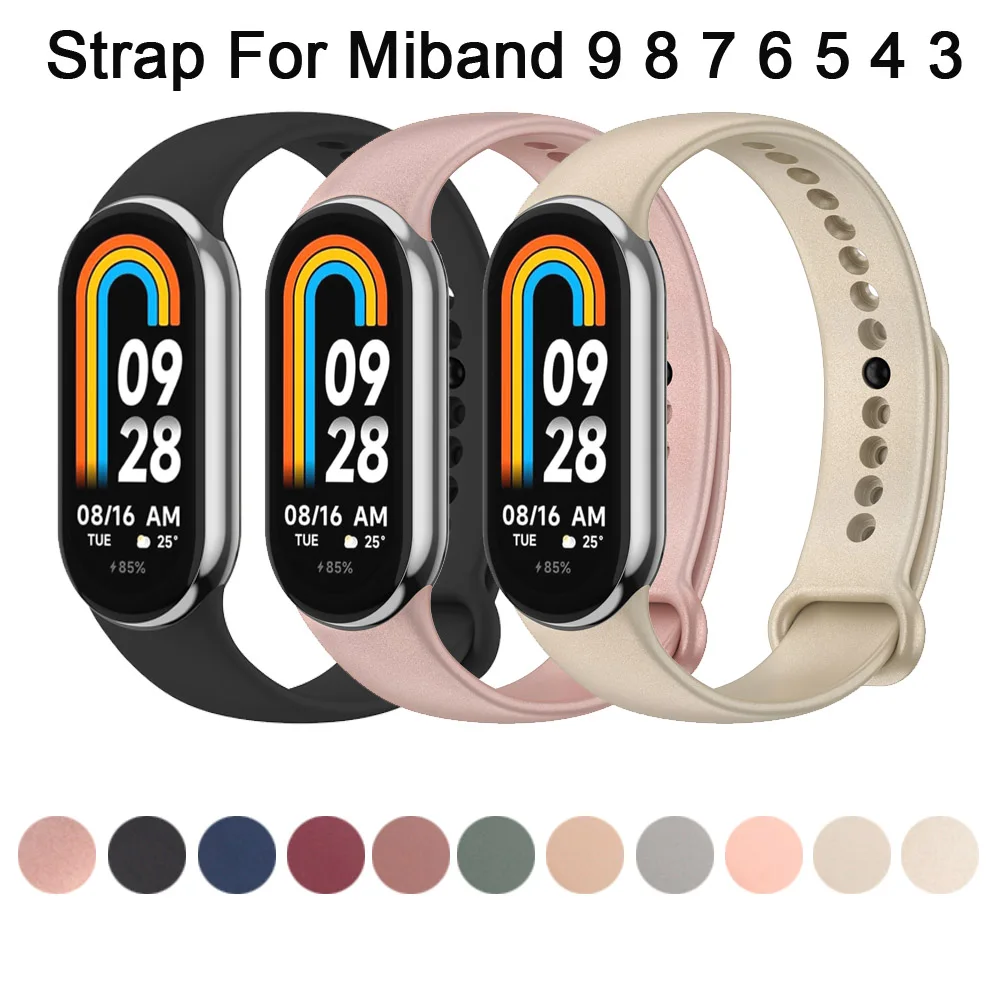 Soft TPU Strap For Xiaomi Mi Band 9 8 7 6 5 4 3 Watchband Wristband Replacement For Xiaomi Miband 9 8 7 6 5 4 Bracelet Accessory