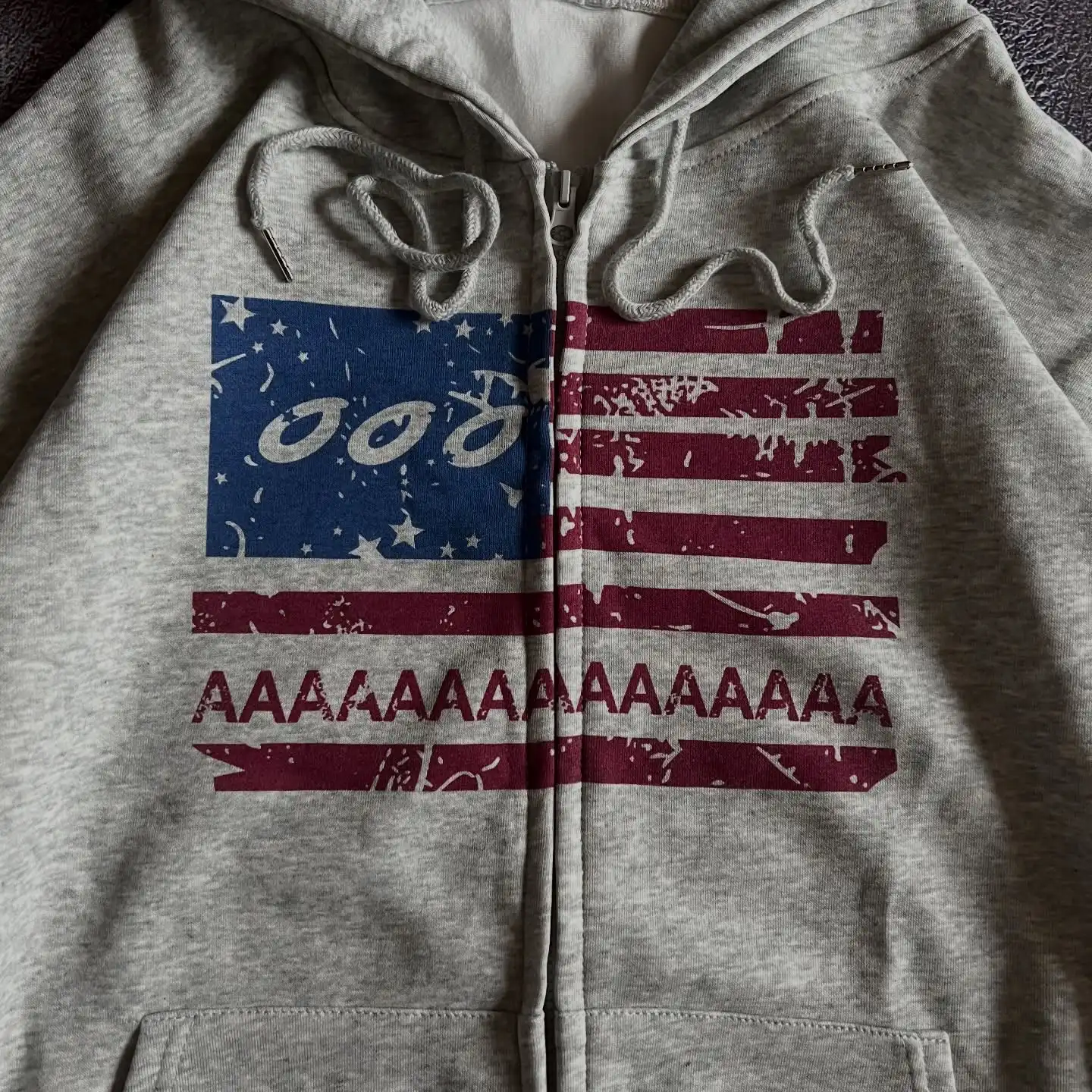 American Print Zipper Hoodies Women Grunge Streetwear Sweatshirt Tops Hip Hop Goth Y2k Casual Oversized Hoodie Women Clothing
