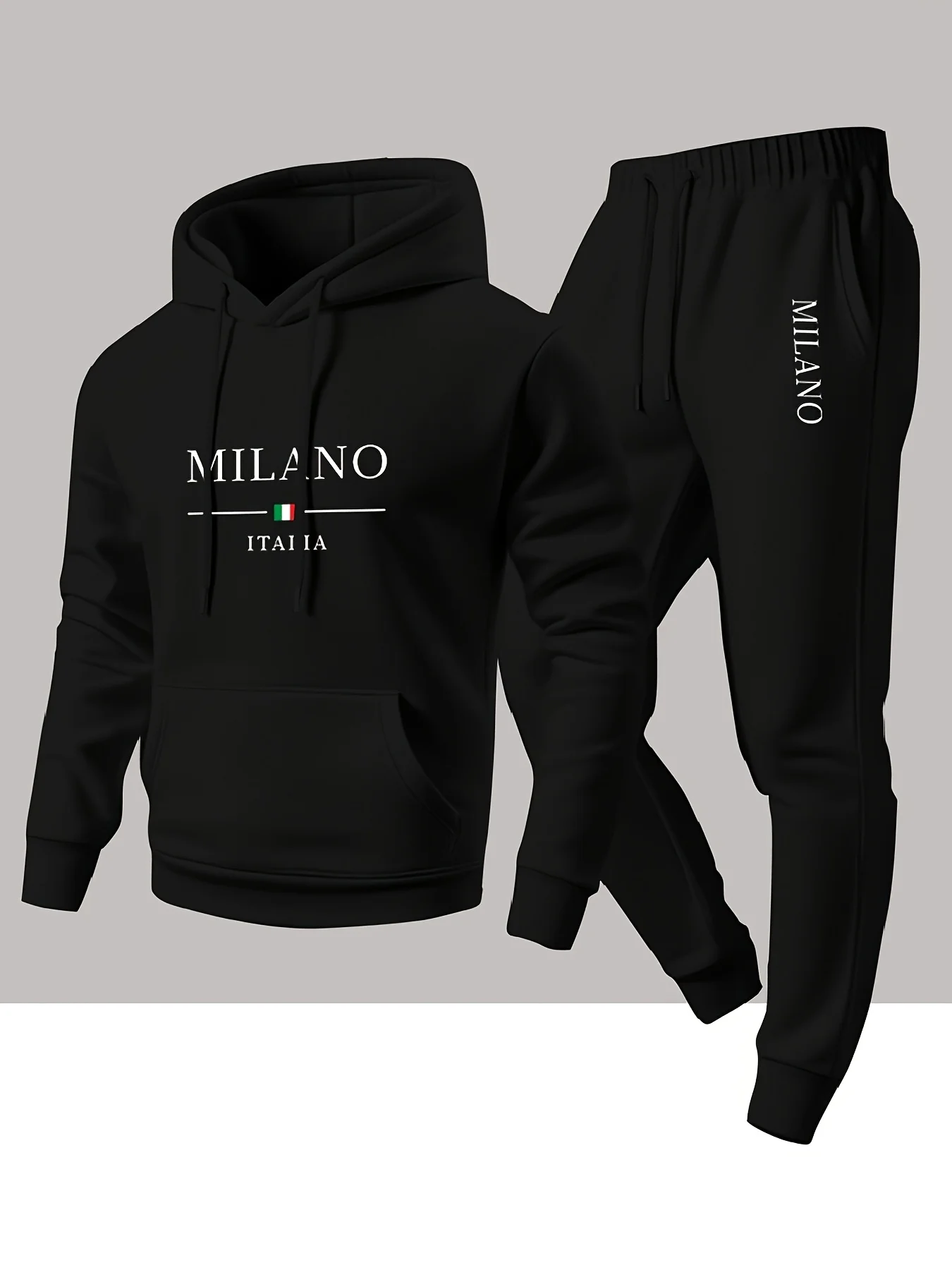 Conjunto Deportivo Informal para Hombre con Sudadera y Pantalones Deportivos Estampados con el Moderno Diseño Italiano "MILANO"