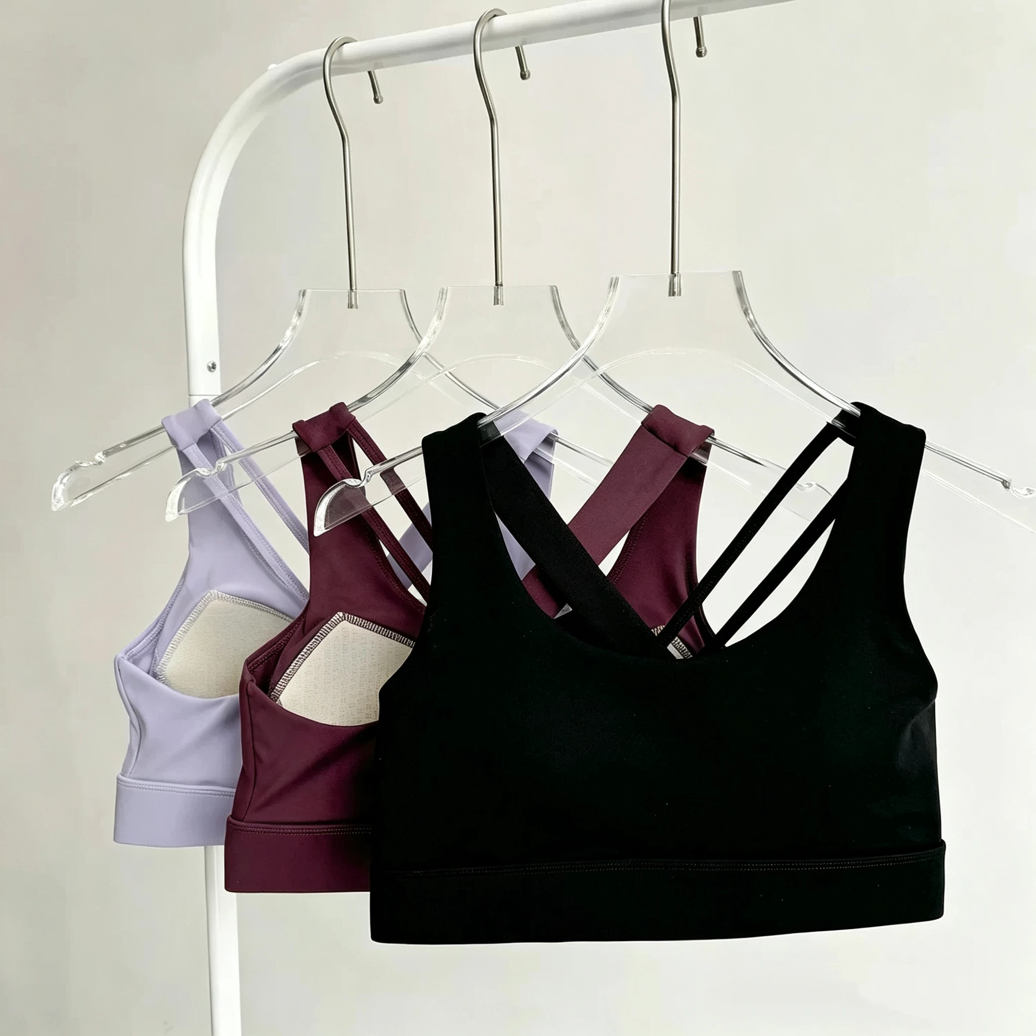 Stoßfester Sport-BH für Damen, einteiliges Racerback-Tanktop mit verstellbaren Haken, professioneller BH für Laufen, Yoga, Training und Fitness – Detail 16