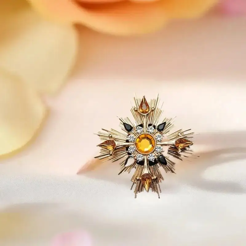 القرون الوسطى خمر الغربية العتيقة بروش الصليب خمر ضوء النجوم كريستال دبوس المرأة معطف الملابس والمجوهرات والاكسسوارات الهدايا