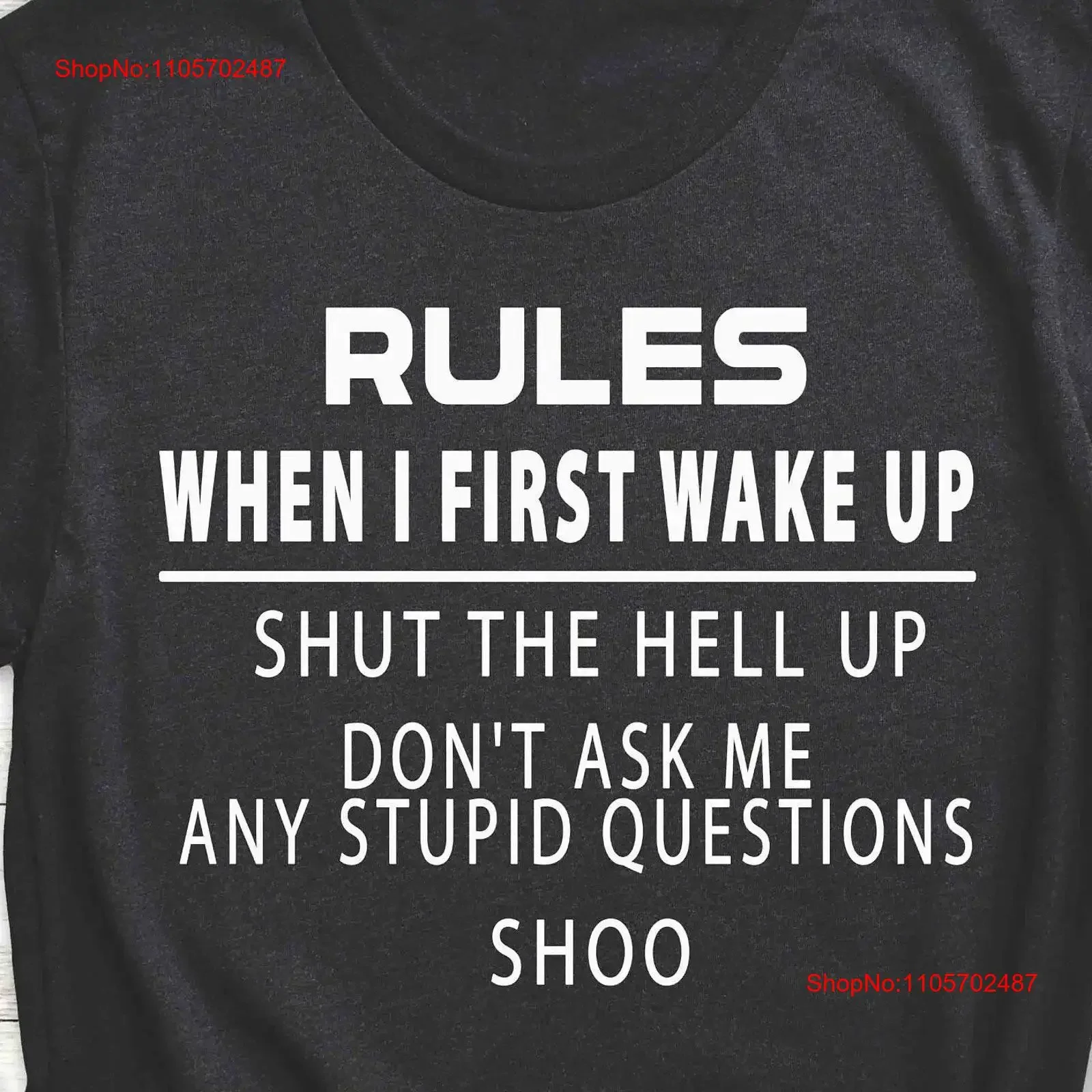 Attitude T Shirt Sarcasm Friend Funny Sarcastic Rules When I First Wake up vintage Washed graphic Stretched Soft