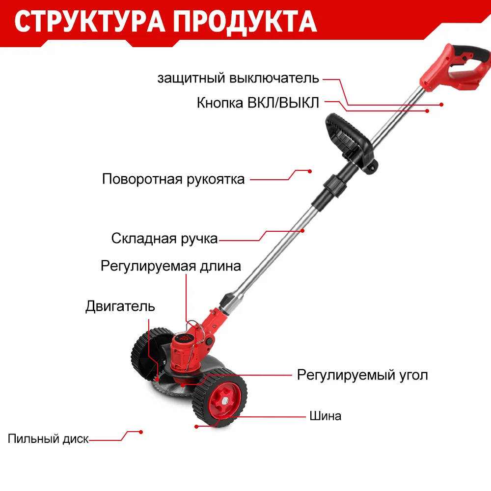 ONEVAN 무선 전기 잔디 트리머, 잔디 예초기 길이 조절 가능, 정원 가지치기 전동 공구, Makita18V 배터리용, 20000RPM