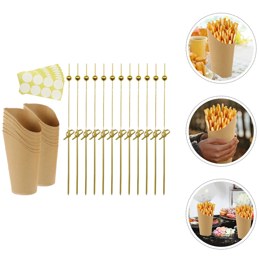 

1Set Kraft Paper French Fries Holders Creative Snack Cups Disposable Tableware for Birthday Party Wedding Charcuterie Cups