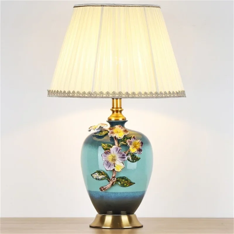 ANITA Ceramic Table Lamps Desk Luxury Modern Contemporary Fabric for Foyer Living Room Office Creative Bed Room Hotel