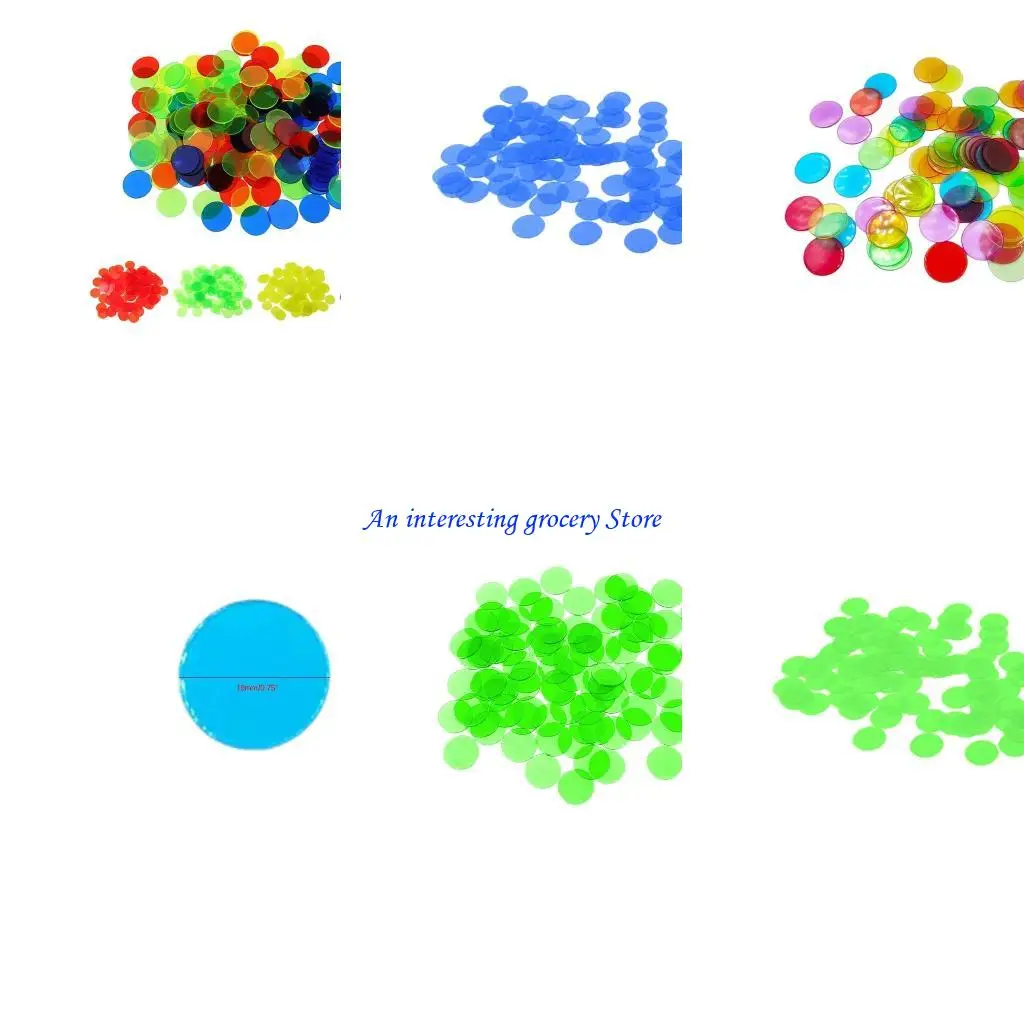 

652D 100Pcs Transparent Counters Bingo Chip Plastic Counting Counters Marker for Kids Math Education, Game, Multiple Color