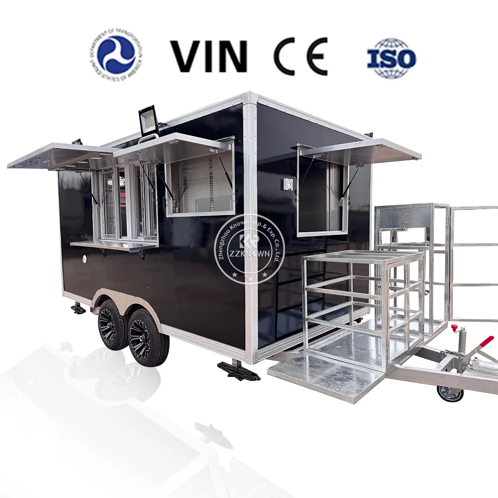 스테인리스 스틸 맞춤형 미국 푸드 트럭 완비 케이터링 이동식 푸드 트레일러