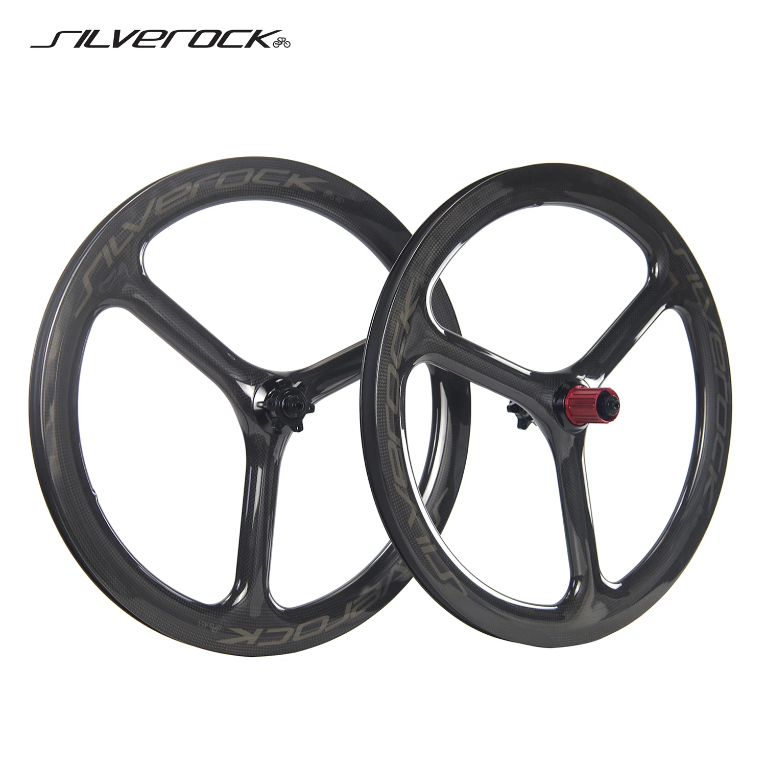 SILVEROCK Carbon Trispoke Wheels 20in 1 1/8 451 Disc Brake Clincher Rachet for FNHON Storm Tornado D8 Folding Bike Wheelset