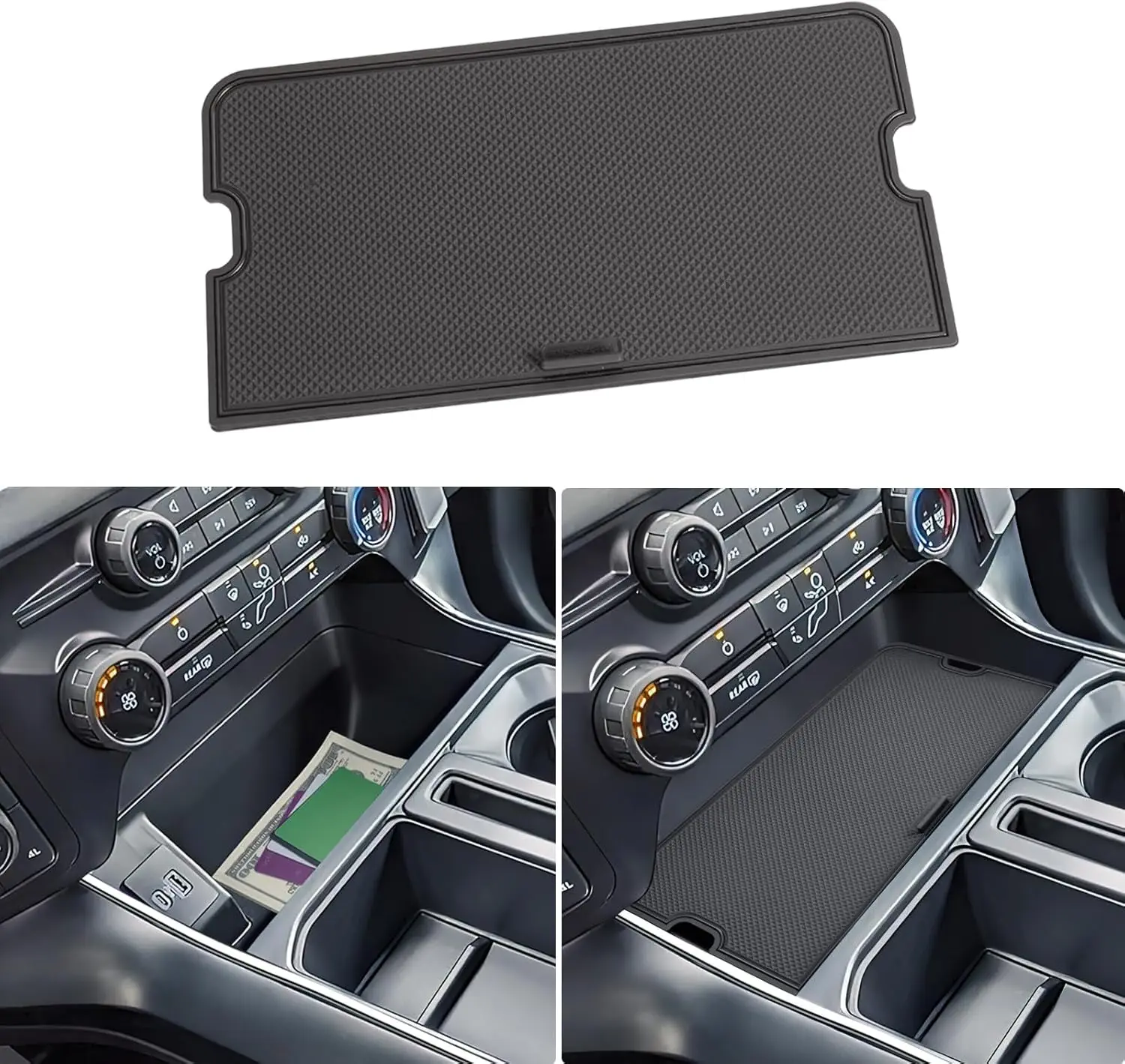 

Center Console Cover for 2021-2025 Ford F150 & 2022-2025 F150 Lightning XLT Hidden Panel Secret Pocket Lid with USB Hole Cover