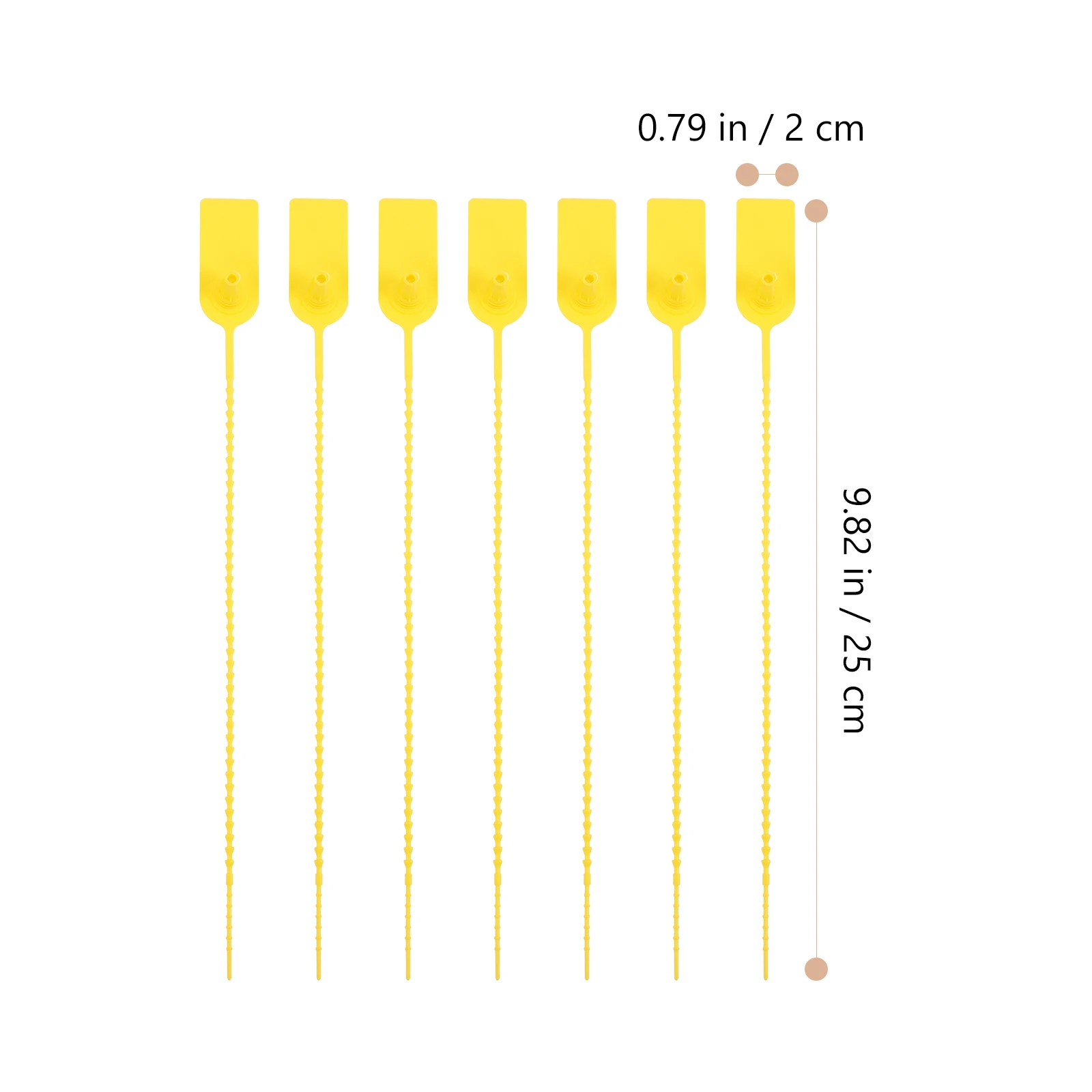 

100pcs Yellow Plastic Security Tags Waterproof Self-locking Tamper Proof Seals Disposable Safety Zip Ties Truck Container