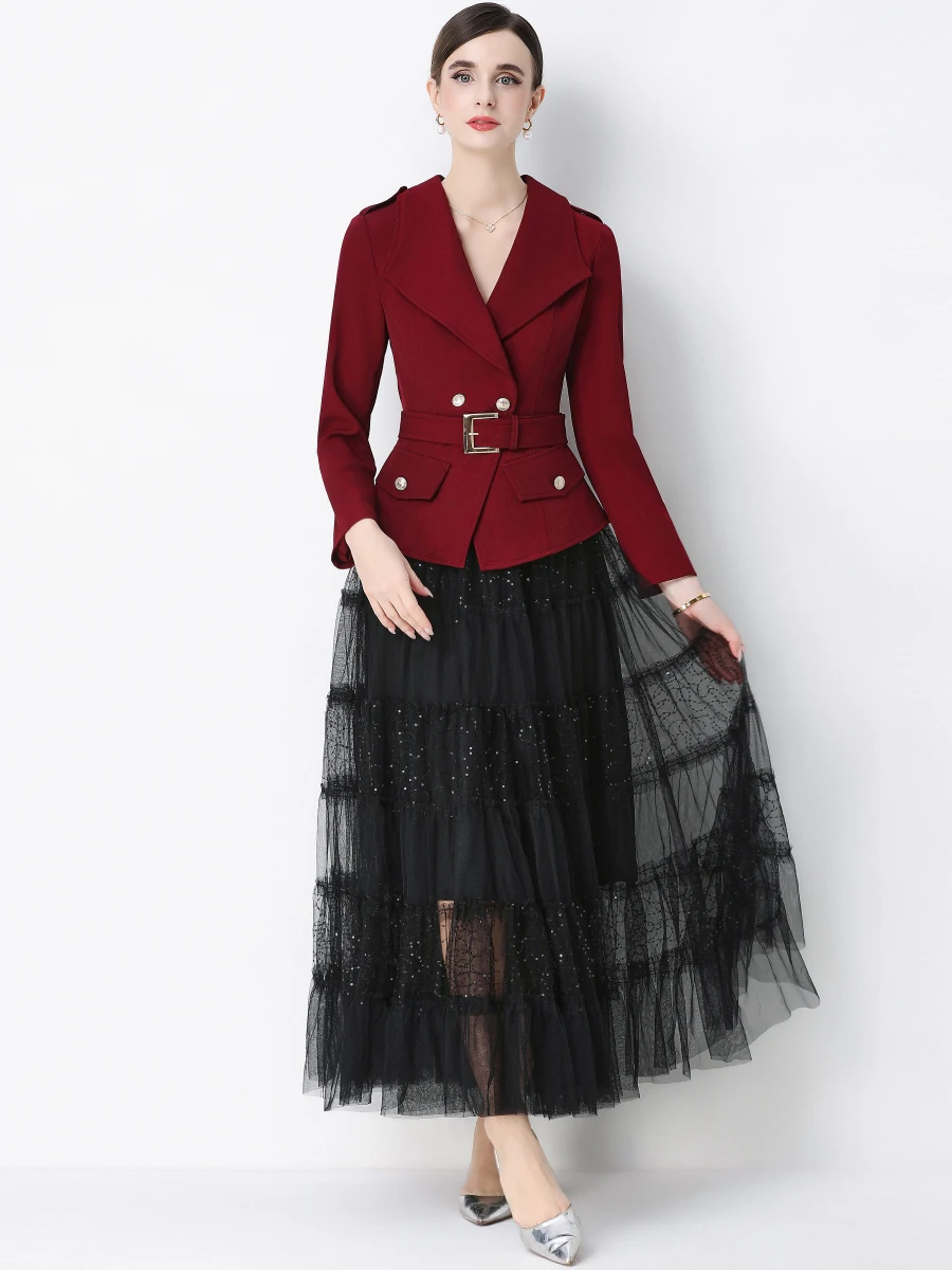 

Костюм для похудения: пиджак и юбка-кейк, комплект из двух предметов, женская модная профессиональная весенняя одежда, новинка