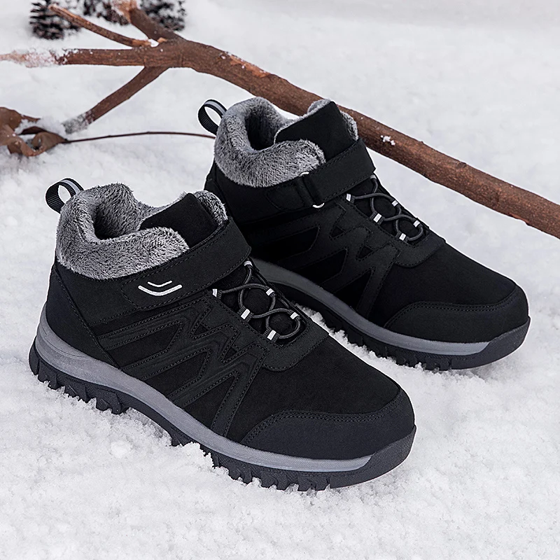

YRZL Men's Winter Hiking Boots Thermal Waterproof Anti Slip Warm Trekking Shoes Outdoor Boots Comfortable Non Slip Sports Shoes