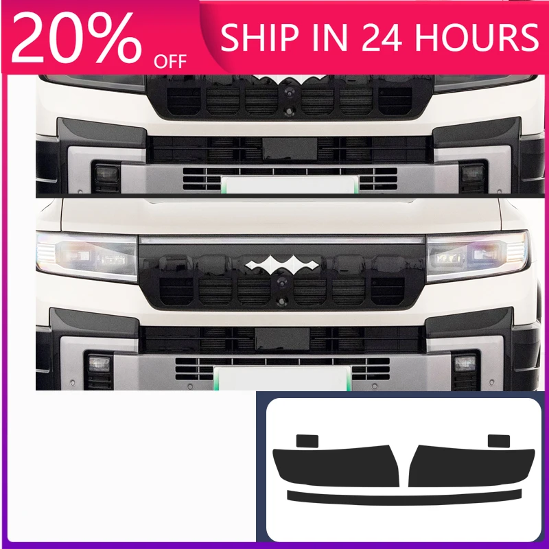 NEW1 For Byd Equation Leopard 8 2025 Light Control Smoked Black Headlight Protective Film Tpu Headlight Color Change Black Warri