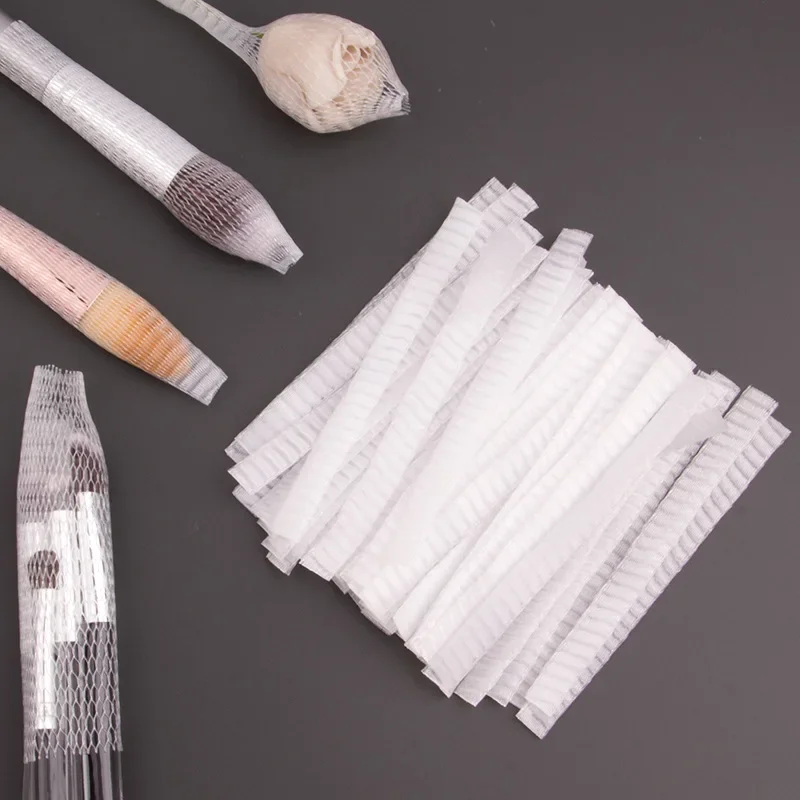 100 個メイクブラシ保護メッシュセットローズガーゼセットメイクブラシ保護メッシュガードプロテクターカバーメイクツール