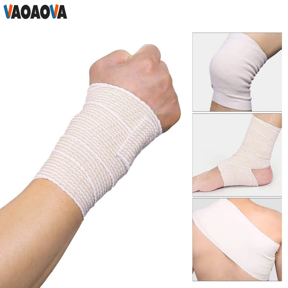 1Roll Premium Elastic Wrap Compression Bandage With Self-Closure Ideal For Calf Sports Sprains Arm Wrist Ankle And Foot