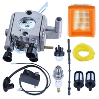 Carburetor with Ignition Coil Air Filter Kit fit Stihl FS120 FS200 FS250 Trimmer Brush Cutters 41341200653 41341200603