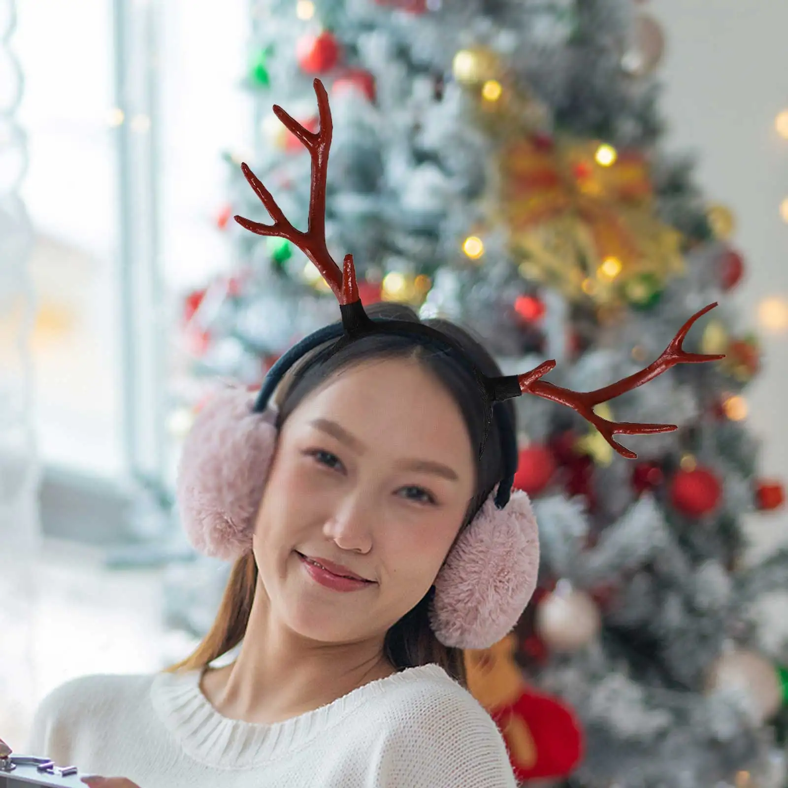 

Reindeer Antlers Headband Adjustable Christmas Hair Accessory For Women Holiday Party Decor Antler Headpiece Festive Wear
