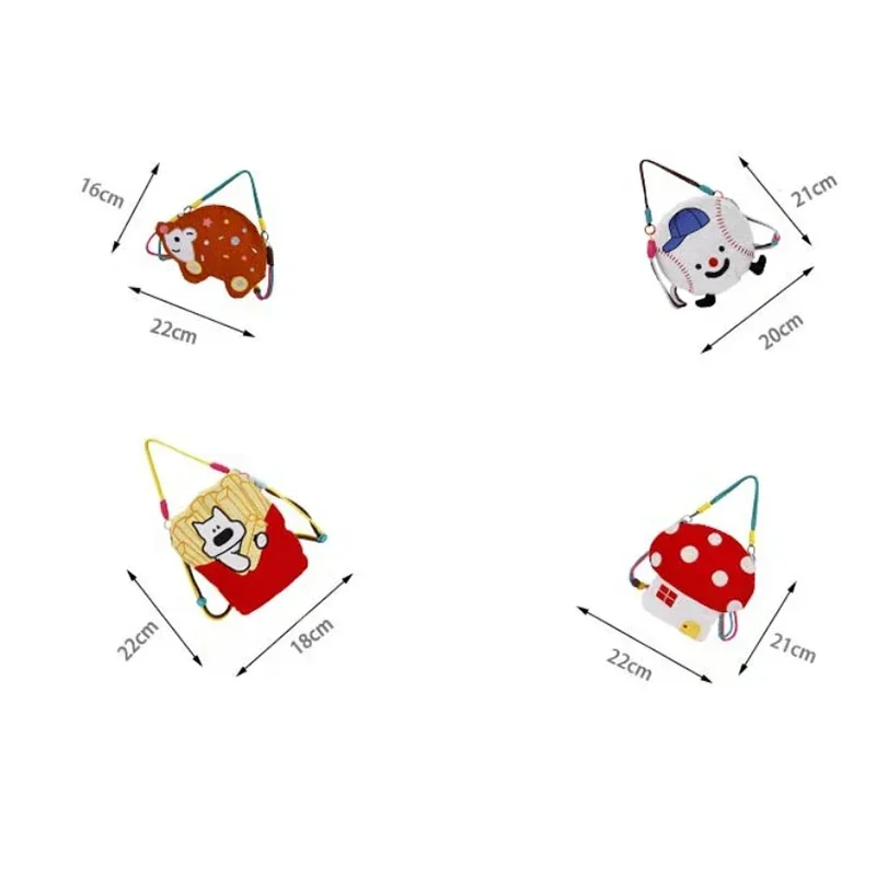 Niedliche Cartoon-Tier-Stickerei Umhängetasche, Bunte Mini-Geldbörse, Leichte Nylon-Kinder-Handytasche, Damen-Schultertasche – Detail 2