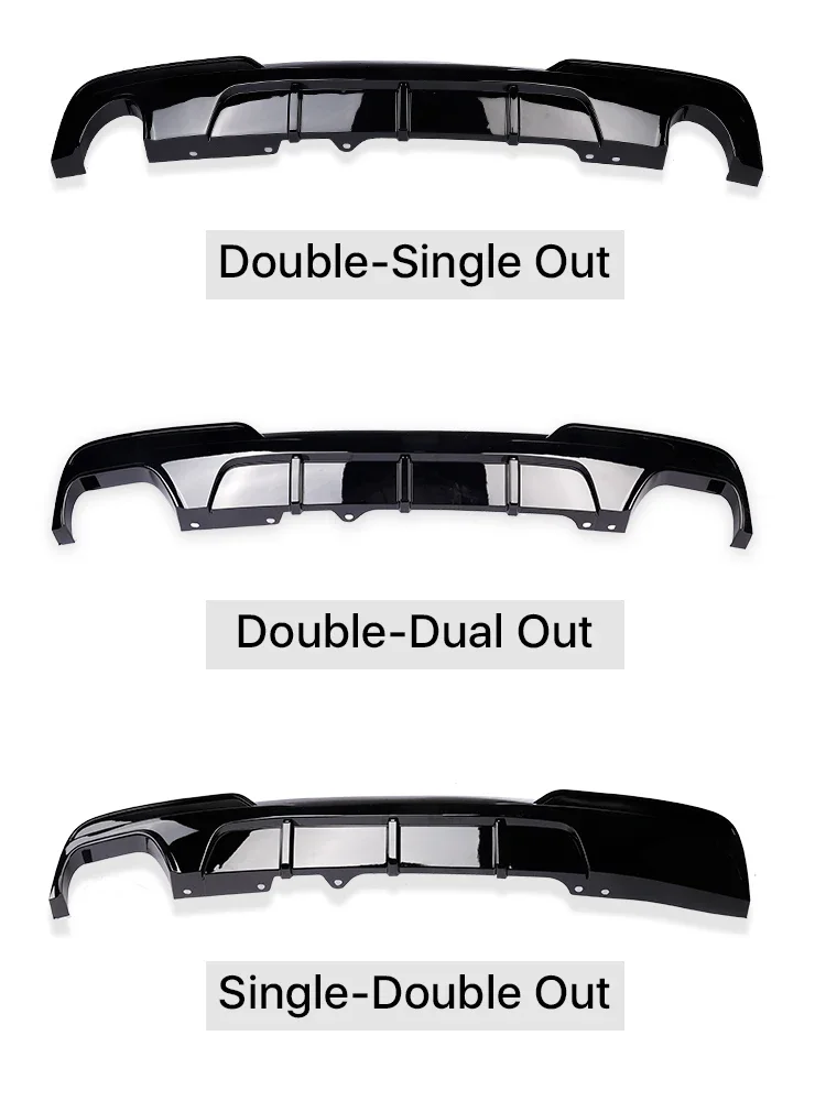 Gloss Black M Performance Rear Diffuser For BMW 5 Series F10 F11 2012-2017 M Sport Tech Carbon Fiber V Type Competition Diffusor