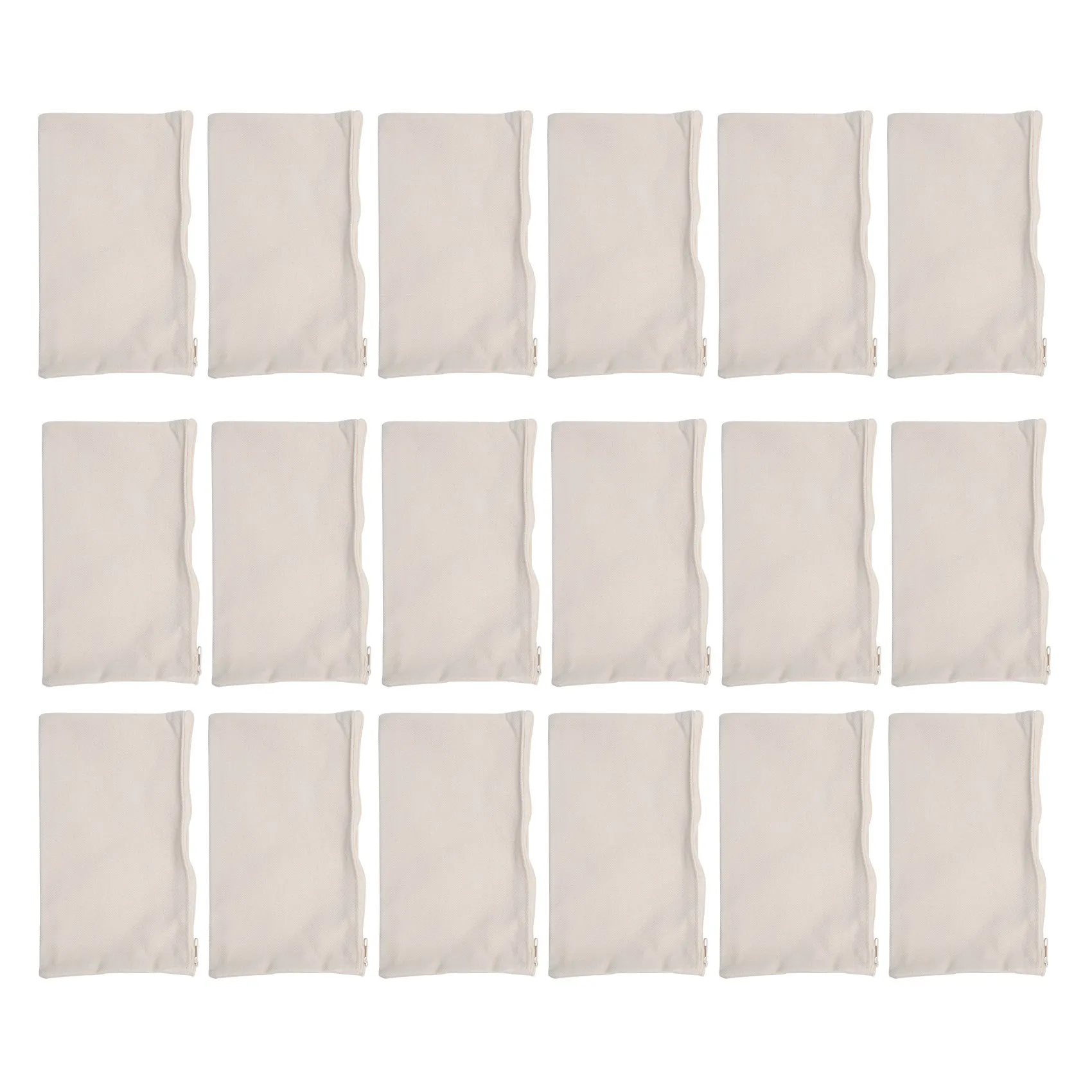 ABRT-40 Pcs Canvas Pencil Pouch Zipper Makeup Bags Blank Craft DIY Bags Multipurpose Toiletry Stationary Storage Bags