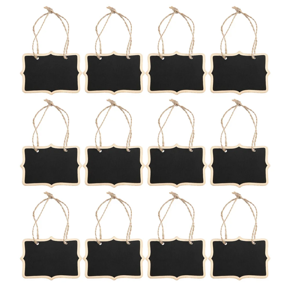 

12 Pcs Blackboard Child Labels Small Chalkboard Signs Wooden Mini Blackboards Hanging Decor